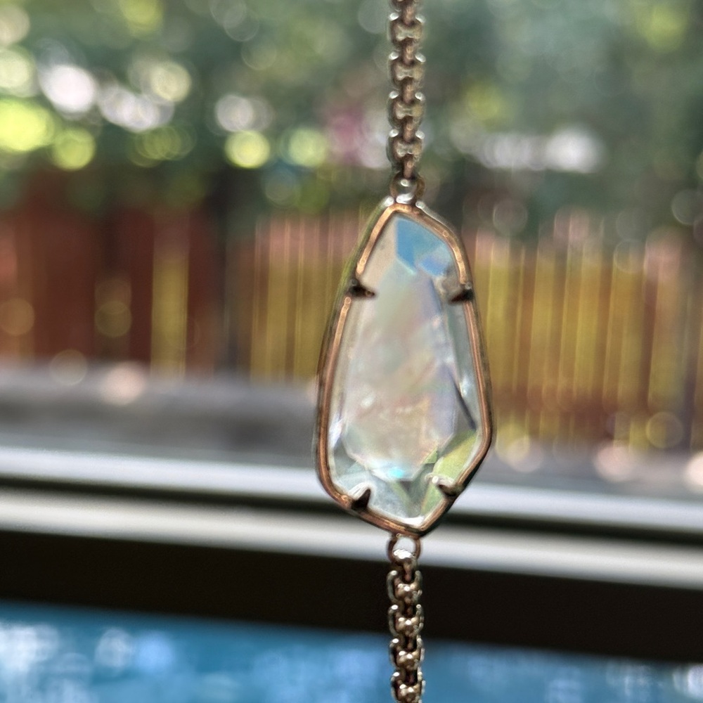 Kendra Scott Charlotte 14k Gold Plated Ivory Mother of Pearl Drop Necklace - Picture 5 of 12